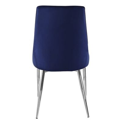 Neil Modular Chrome Leg Dining Chair - Dark Blue Fabric