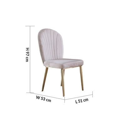 Gabby Dining Chair - Beige / Gold Stainless