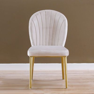 Gabby Dining Chair - Beige / Gold Stainless