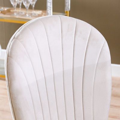 Gabby Dining Chair - Beige / Gold Stainless