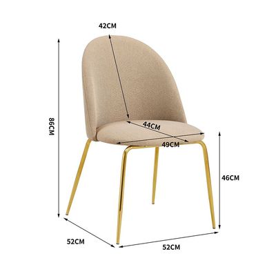 Cenadrin Dining Chair Set of 2 - Brown / Gold