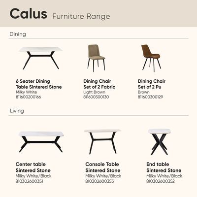 Calus Dining Chair - Set of 2 - Light Brown - With 2-Year Warranty