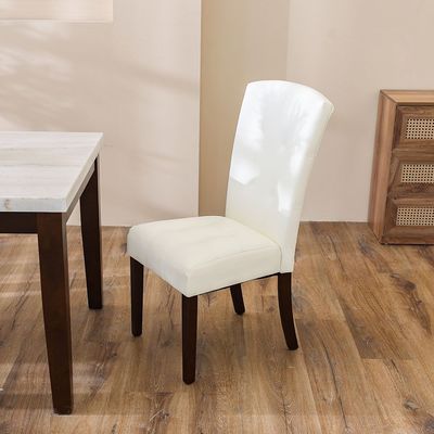 Brody Dining Chair Set of 2 - White/Dark Walnut - With 2-Year Warranty