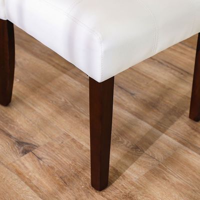 Brody Dining Chair Set of 2 - White/Dark Walnut - With 2-Year Warranty