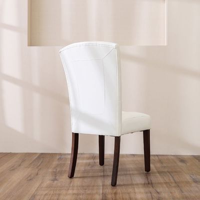 Brody Dining Chair Set of 2 - White/Dark Walnut - With 2-Year Warranty