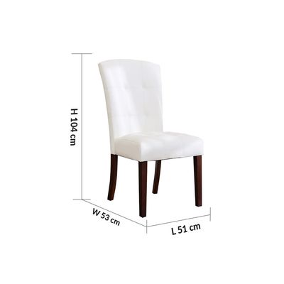 Brody Dining Chair Set of 2 - White/Dark Walnut - With 2-Year Warranty