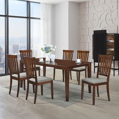 Wallace Dining Chair - Set of 2 - Walnut/Grey - With 2-Year Warranty