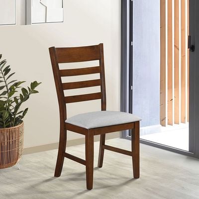 Eustace Dining Chair - Set of 2 - Dark Brown/Grey - With 2-Year Warranty