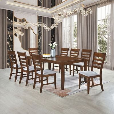 Eustace Dining Chair - Set of 2 - Dark Brown/Grey - With 2-Year Warranty