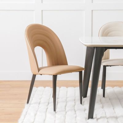 Almanza Dining Chair - Set of 2 - Light Brown - With 2-Year Warranty