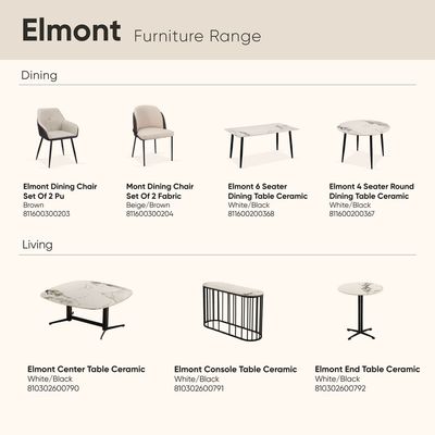 Elmont Dining Chair Set of 2 Pu - Brown