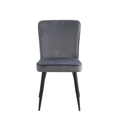 Santiago Fabric Dining Chair Set Of 2- D. Grey/ Black