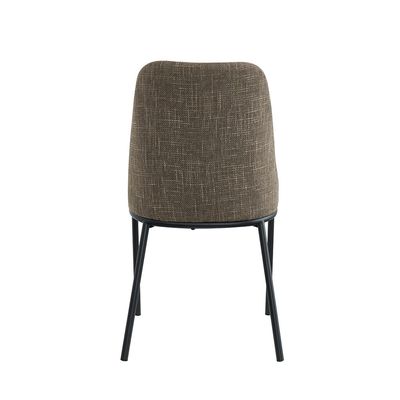 Agata Fabric Dining Chair Set Of 2-Brown/Black