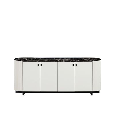 Krisalis Buffet Cabinet - Beige/Black - With 2-Year Warranty