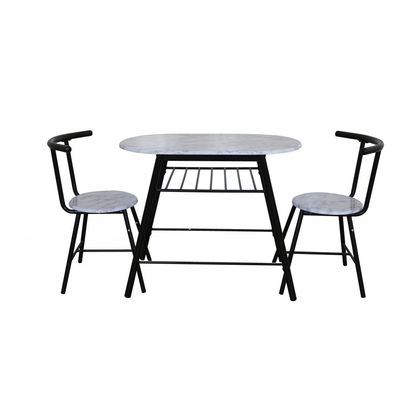 Pancho 1+2 Dining Set - Black/White - With 2-Year Warranty