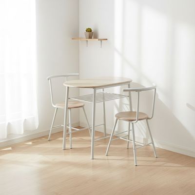 Pancho 1+2 Dining Set - White/Sonoma - With 2-Year Warranty