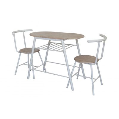 Pancho 1+2 Dining Set - White/Sonoma - With 2-Year Warranty