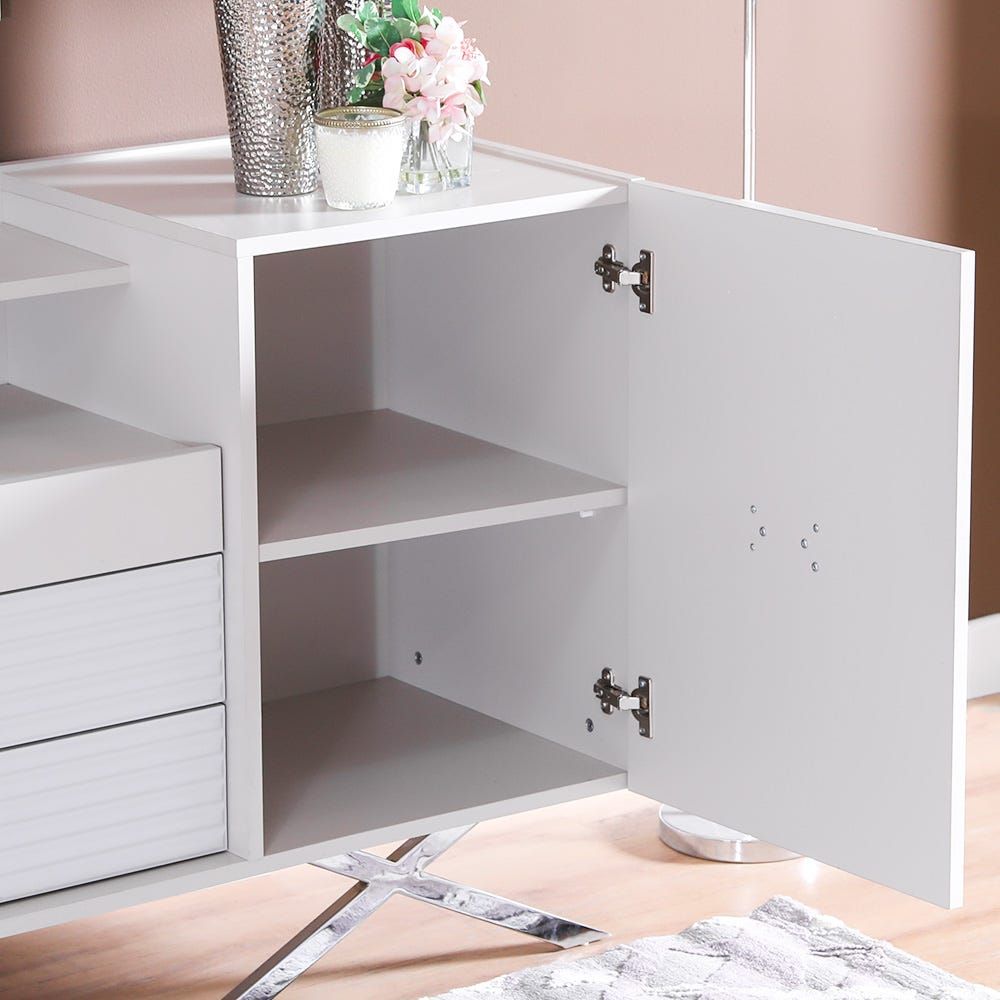 White and deals chrome sideboard