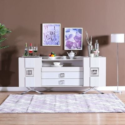 Seychelles Sideboard - Power White / Silver