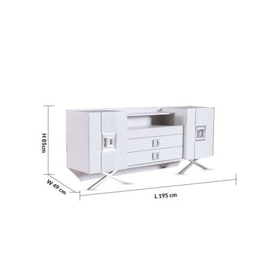 Seychelles Sideboard - Power White / Silver