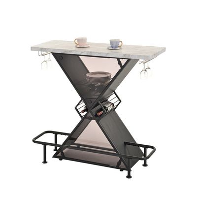 Japeth Bar Table - Smokey / Black