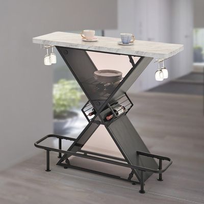 Japeth Bar Table - Smokey / Black