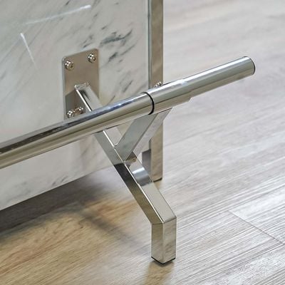 Junia Bar Table - White Marble / Chrome