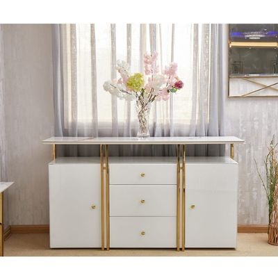 Tunesia Dining Sideboard Sintered stone- White/ Golden