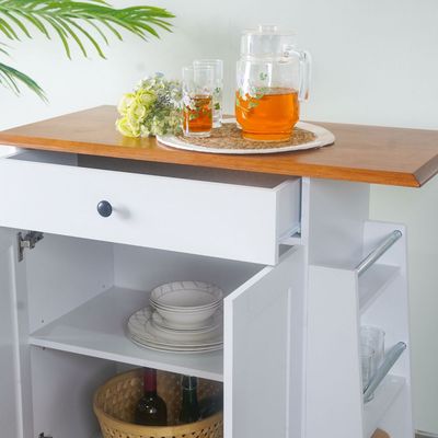 Nessa Kitchen Stand Cabinet - White/Cherry