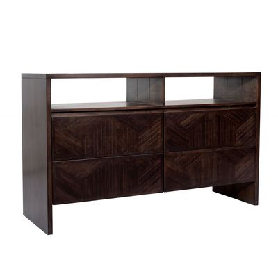 Ingram 4-Drawer Solid Wood Dresser - Dark Walnut - With 2-Year Warranty