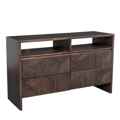 Ingram 4-Drawer Solid Wood Dresser - Dark Walnut - With 2-Year Warranty