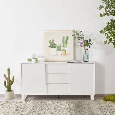 Kensley 2-Door 3-Drawer Sideboard - White - With 2-Year Warranty