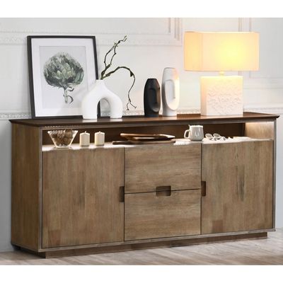 Addison 2-Door 2-Drawer Sideboard with LED - Walnut - With 2-Year Warranty
