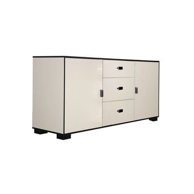 Zian Sideboard with Wine Rack -  Beige/Black - With 2-Year Warranty