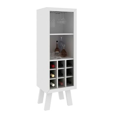 Zen Wine Cabinet with Storage - White - With 2-Year Warranty