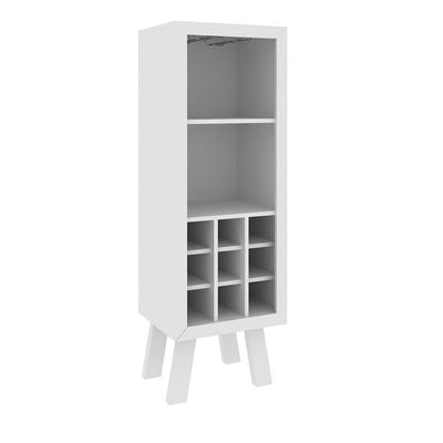 Zen Wine Cabinet with Storage - White - With 2-Year Warranty