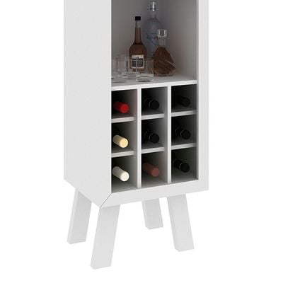 Zen Wine Cabinet with Storage - White - With 2-Year Warranty