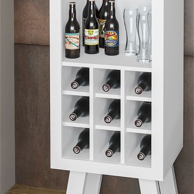 Zen Wine Cabinet with Storage - White - With 2-Year Warranty