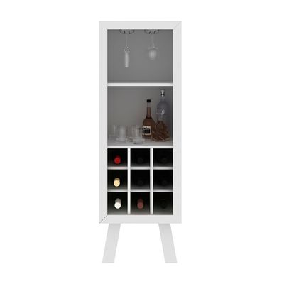 Zen Wine Cabinet with Storage - White - With 2-Year Warranty