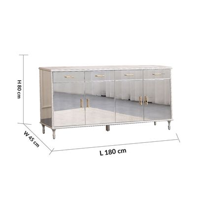 Renies Buffet Cabinet - White/Gold - With 2-Year Warranty