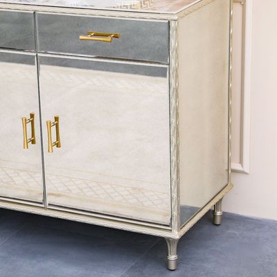 Renies Buffet Cabinet - White/Gold - With 2-Year Warranty