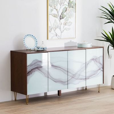 Bria Buffet Cabinet - White/Brown - With 2-Year Warranty