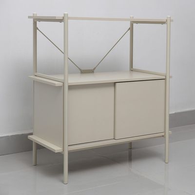 Milburn 2-Tier Display Cabinet with Storage - White - With 2-Year Warranty