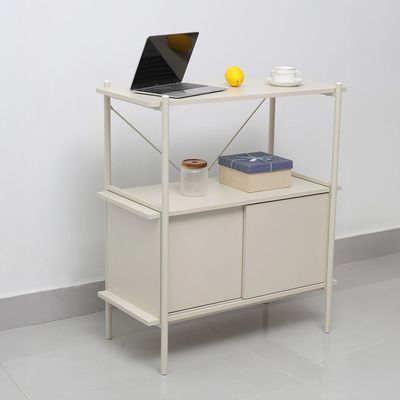 Milburn 2-Tier Display Cabinet with Storage - White - With 2-Year Warranty