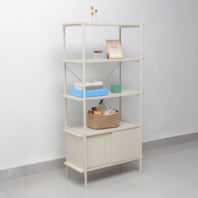 Milburn 4-Tier Display Cabinet with Storage - White - With 2-Year Warranty