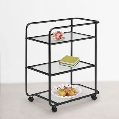 Cosimo 3-Tier Serving Trolley - Black - With 2-Year Warranty