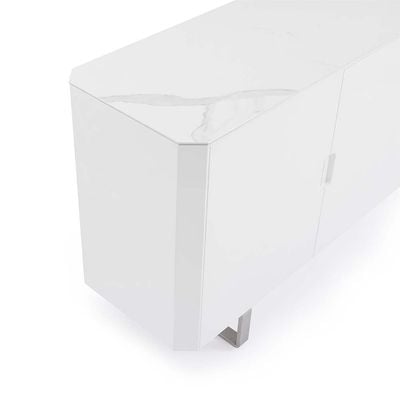 Monarch Sideboard-White / BrushedSilver