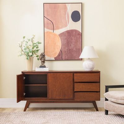 Clarisse Buffet Cabinet - Walnut - With 2-Year Warranty