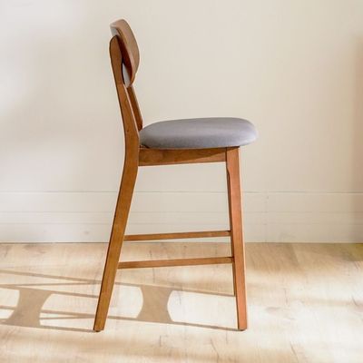 Aurelia Solidwood Bar Chair - Walnut/Charcoal