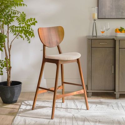 Aurelia Solidwood Bar Chair - Walnut/Charcoal